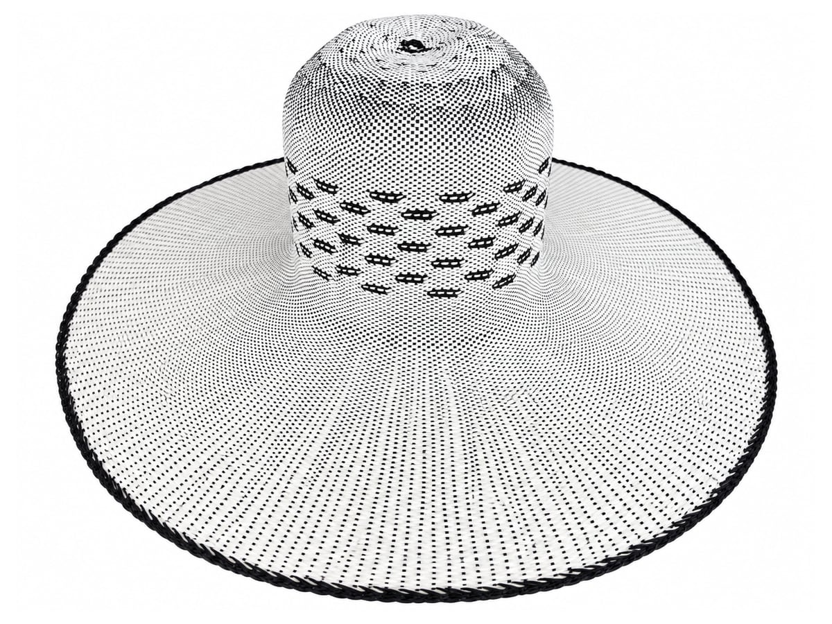 Light Gray Paper Hat Body with Staggered Crown Openwork | product photo