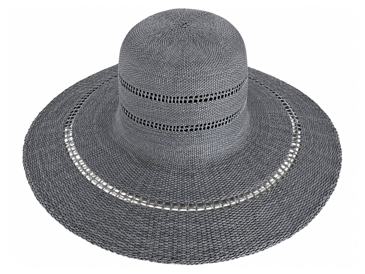 Slate Gray Paper Hat Body with Fine Openwork Lines | product photo
