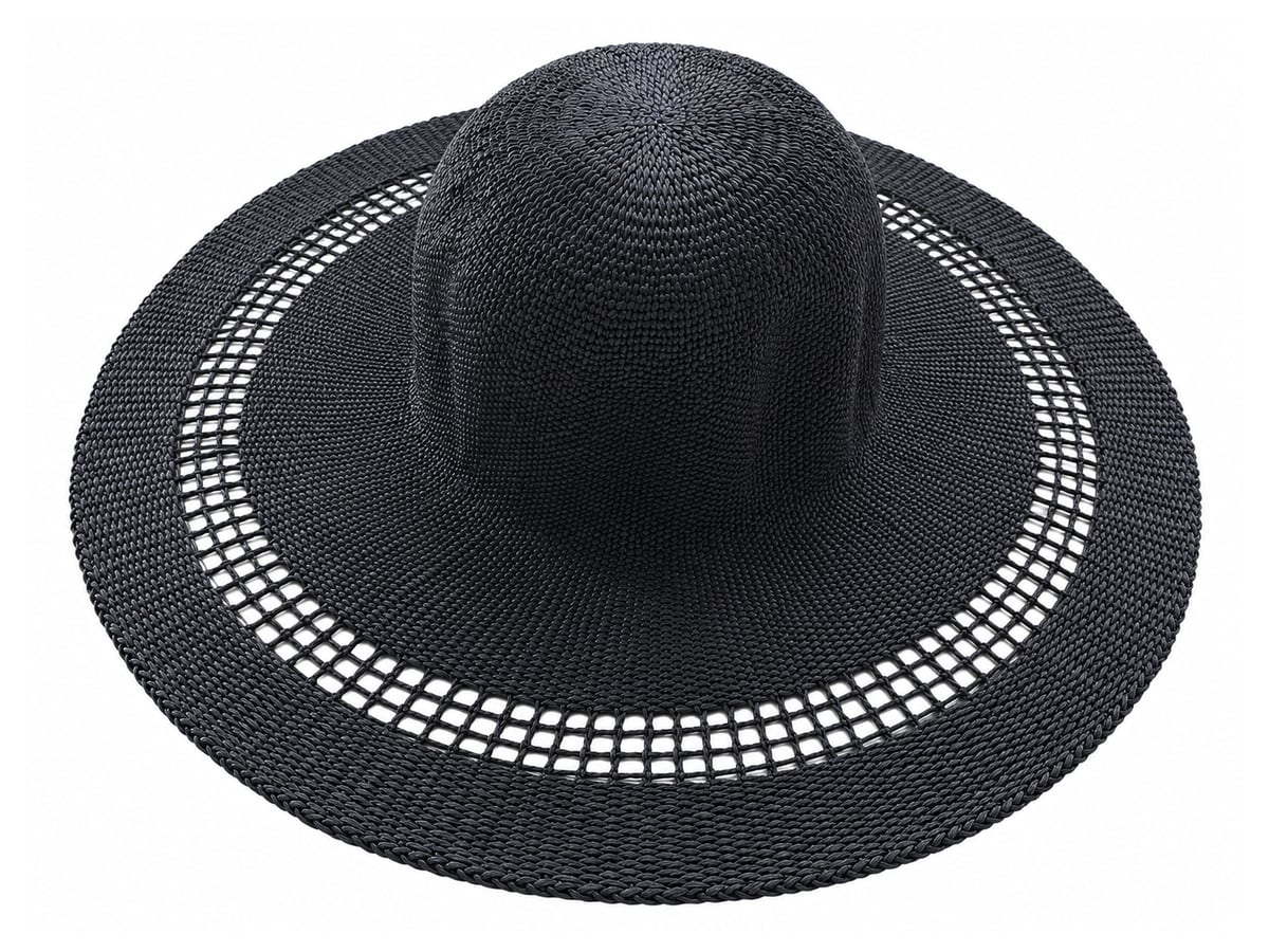 Black Paper Hat Body with a Wide Grid Openwork Ring | product photo