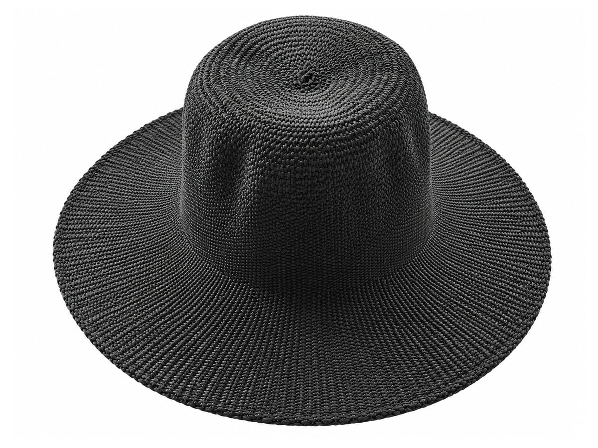 Plain Black Paper Hat Body with a Rounded Crown | product photo
