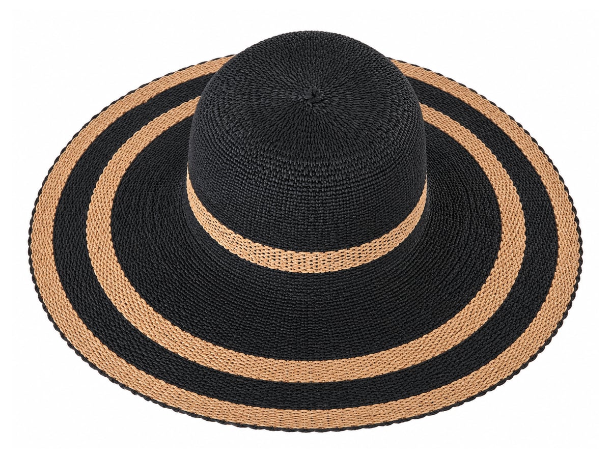 Black Paper Hat Body with Contrasting Tan Rings | product photo