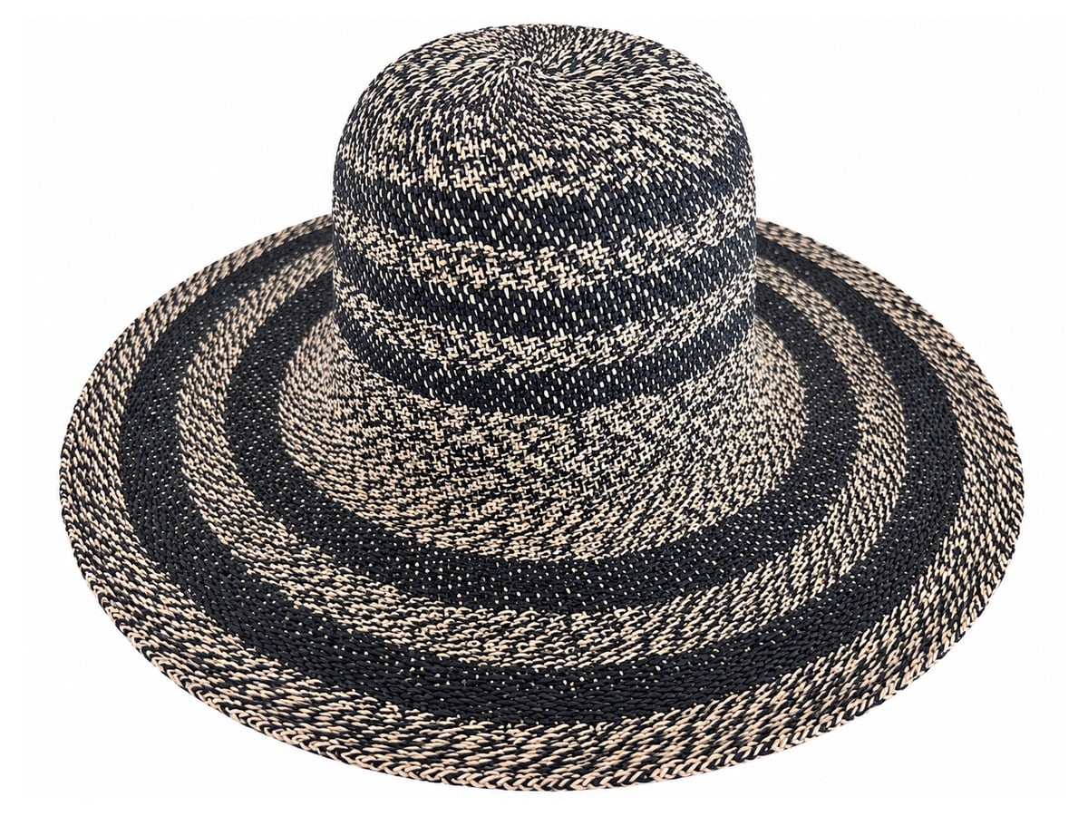 Black and Cream Marled Paper Hat Body with Rings | product photo