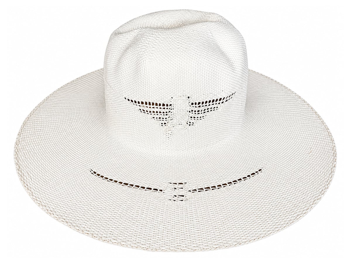 White Paper Hat Body with Creased Openwork Crown | product photo