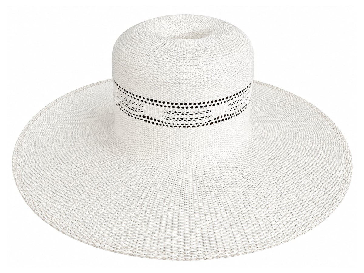 White Paper Hat Body with a Dented Patterned Crown | product photo
