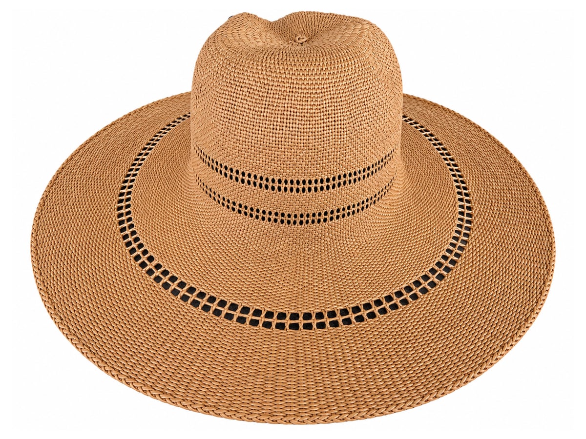 Caramel Paper Hat Body with a Creased Openwork Crown | product photo