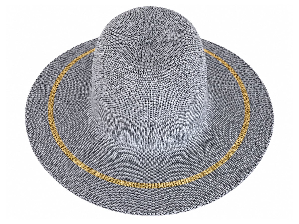 Gray Paper Hat Body with a Golden Brim Ring | product photo