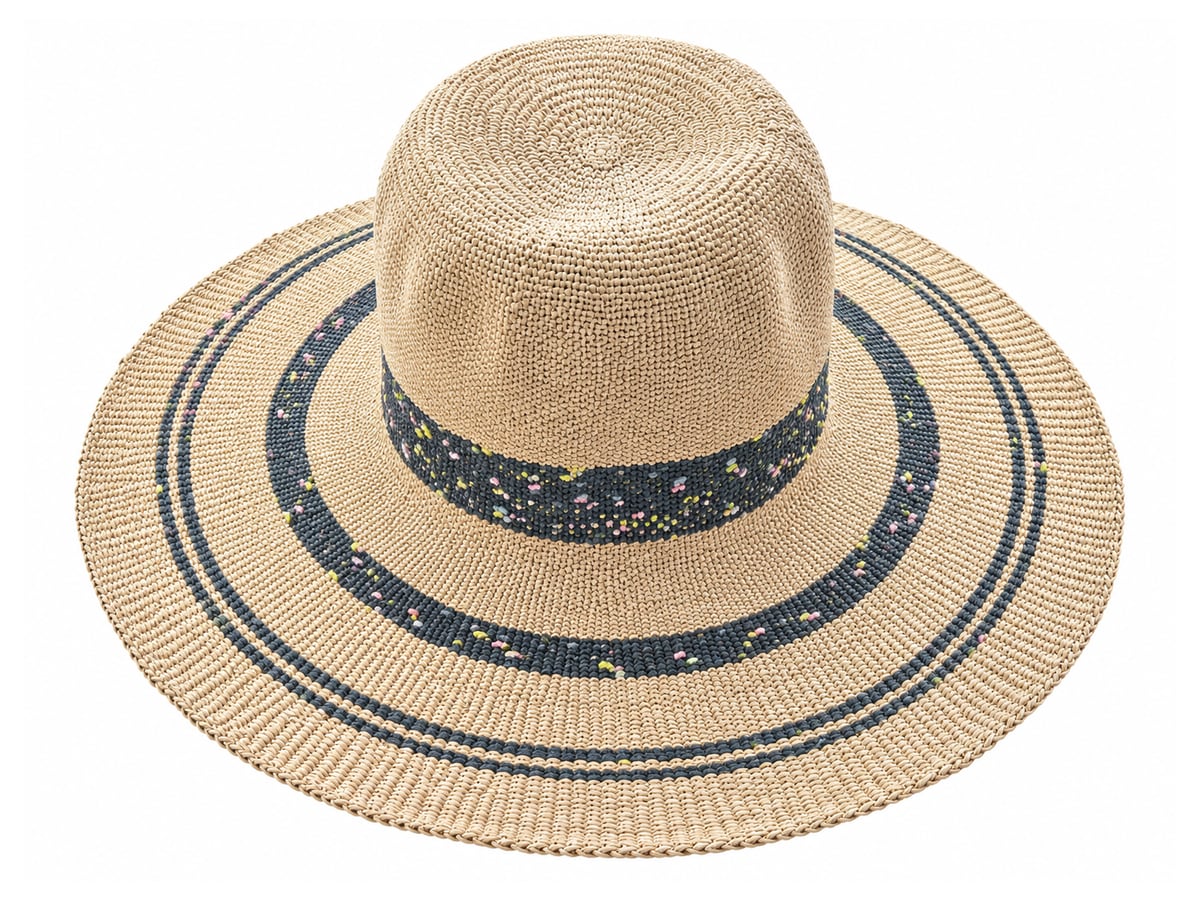 Cream Paper Hat Body with Flecked Blue Crown Band | product photo