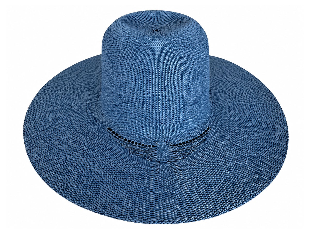 Blue Paper Hat Body with Narrow Openwork Crown Row | product photo