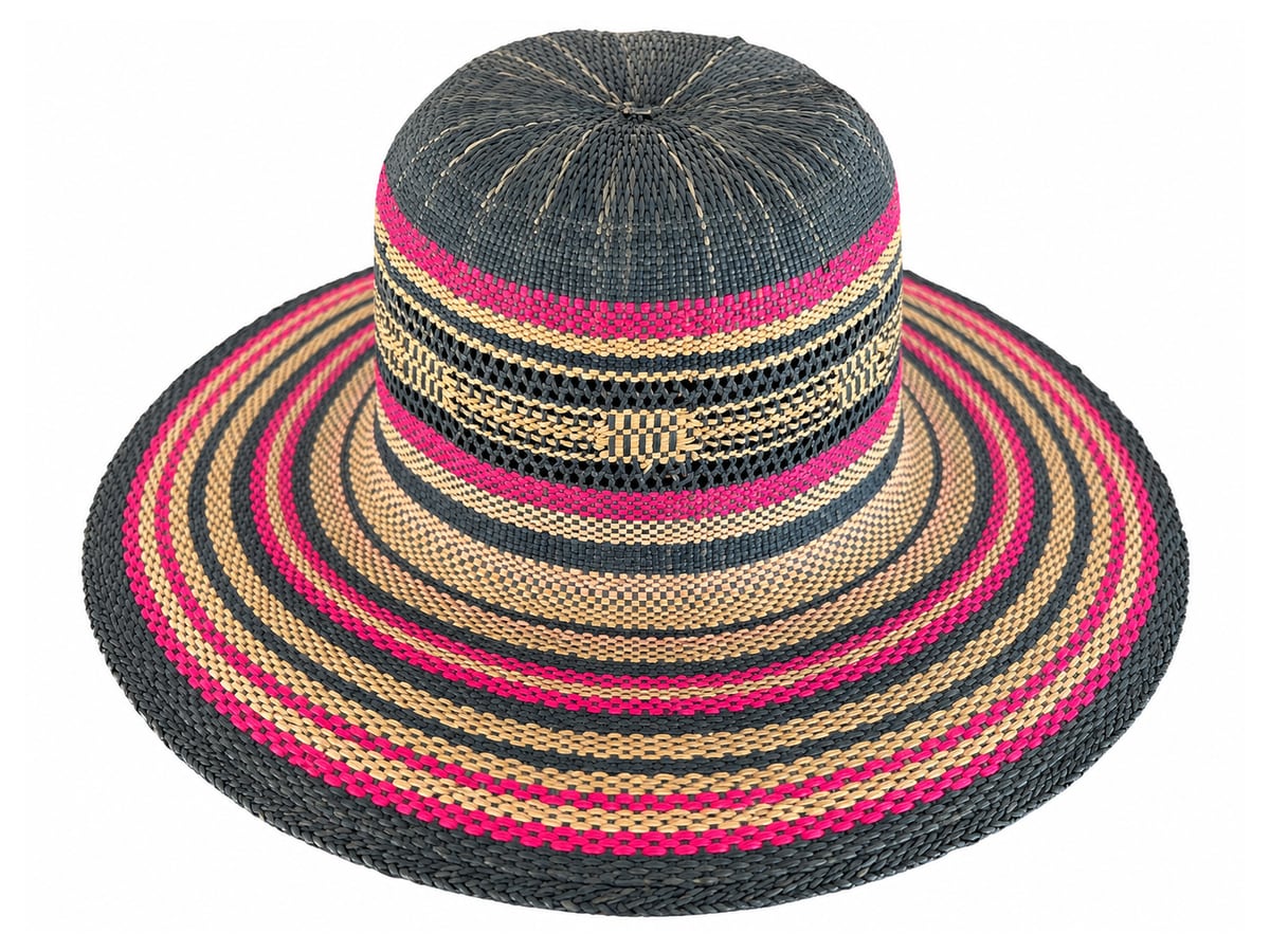 Dark Paper Hat Body with Pink and Green Rings | product photo