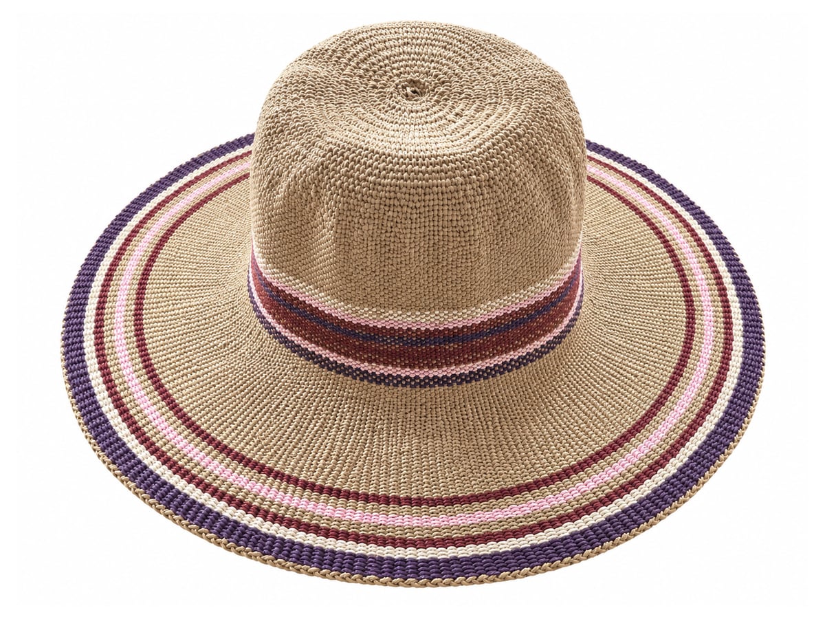 Beige Paper Hat Body with Burgundy Concentric Rings | product photo