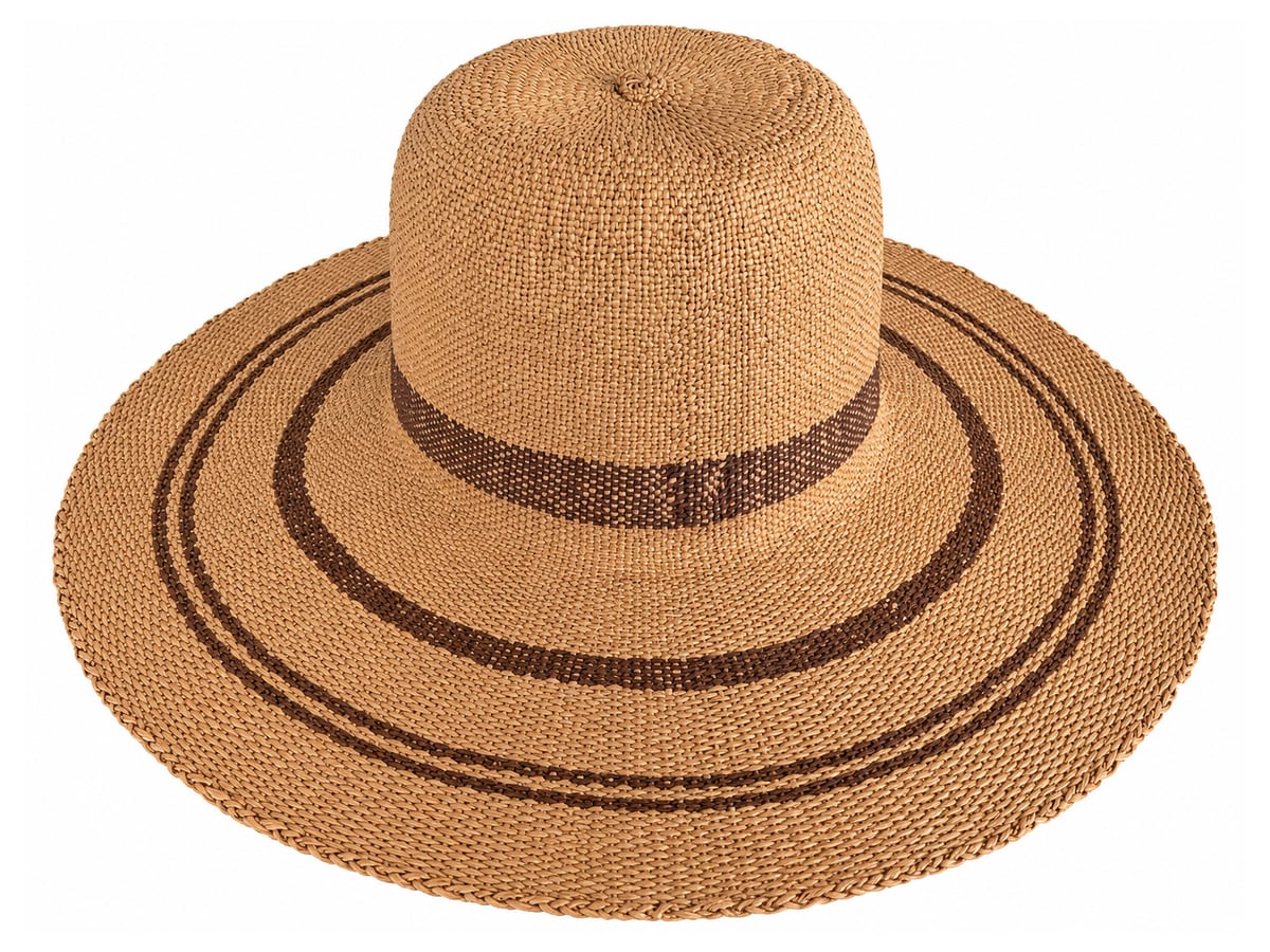 Caramel Paper Hat Body with Dark Brown Woven Rings | product photo