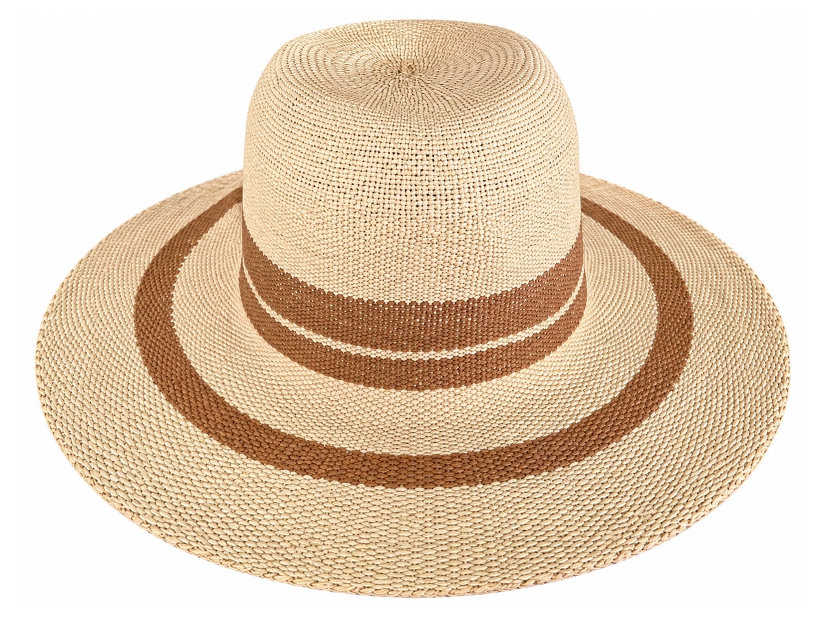 Cream Paper Hat Body with Broad Brown Stripe Accents | product photo