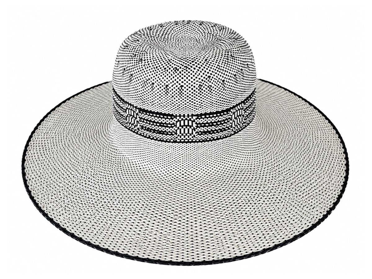 Gray Paper Hat Body with Dark Patterned Crown Stripes | product photo