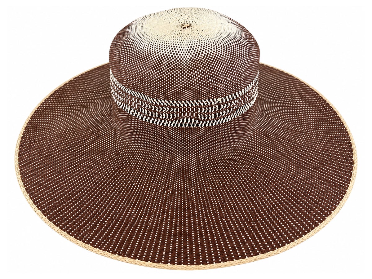 Brown Paper Hat Body with an Ivory Crown-Top Accent | product photo