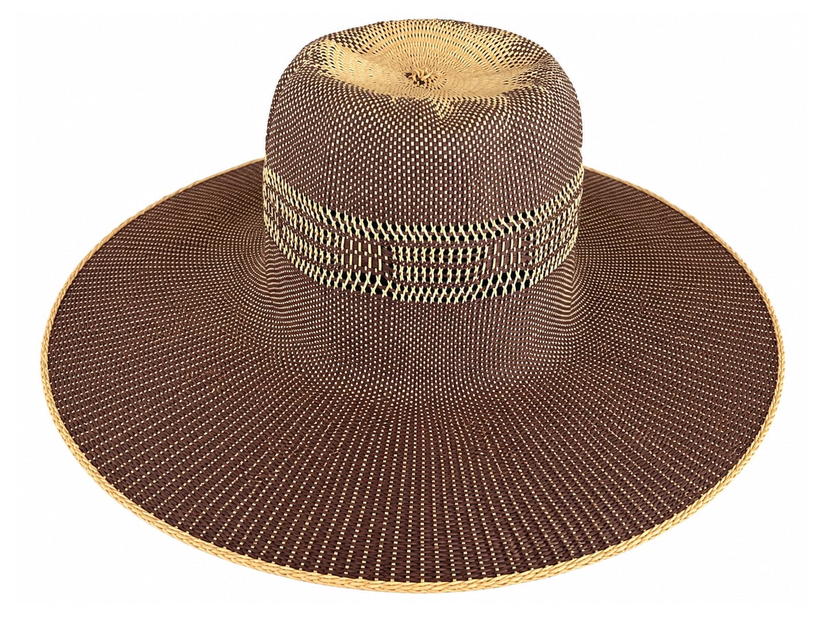 Brown Paper Hat Body with a Golden Crown-Top Accent | product photo