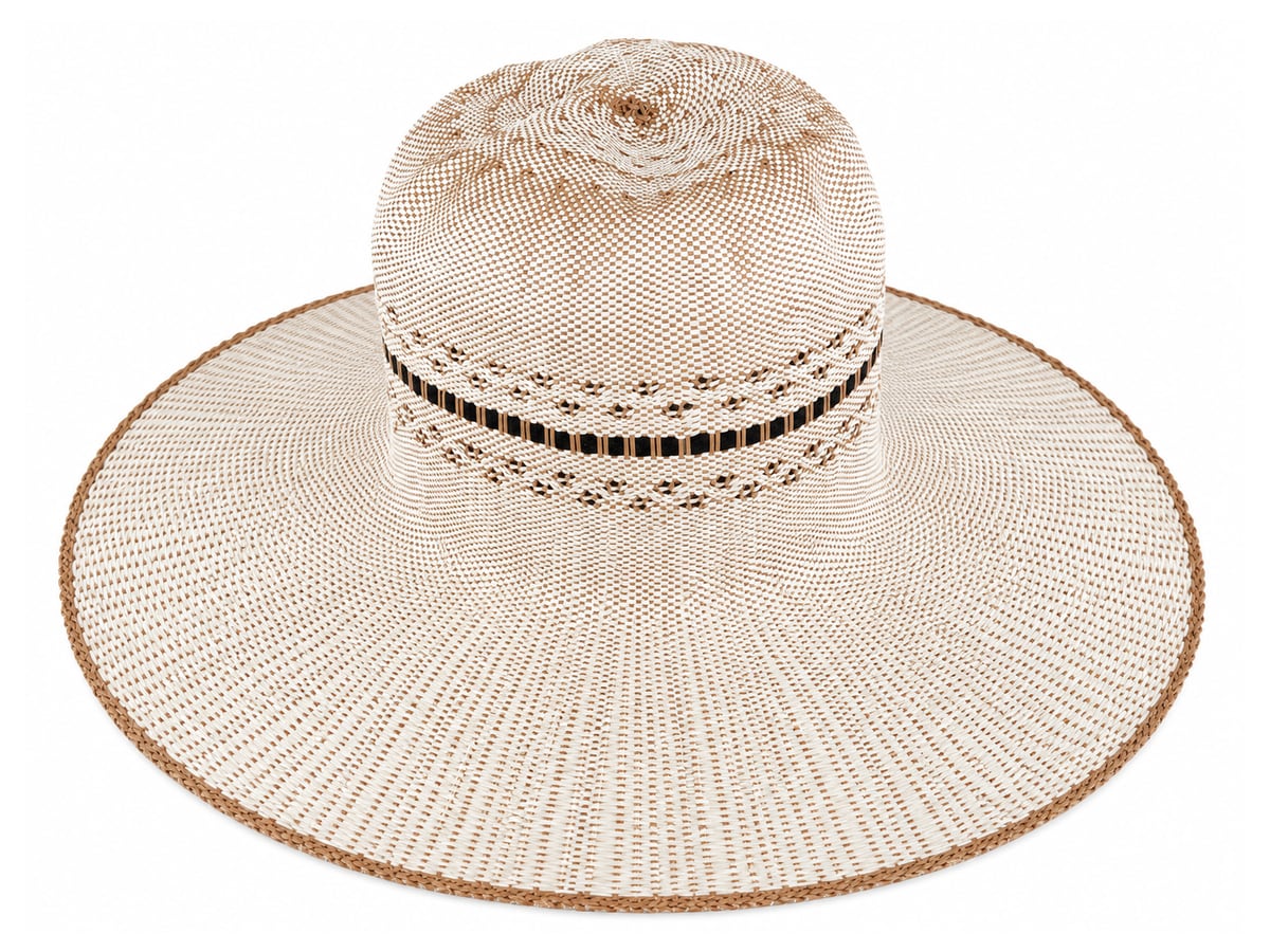 Ivory Paper Hat Body with Tan Shading and Crown Detail | product photo