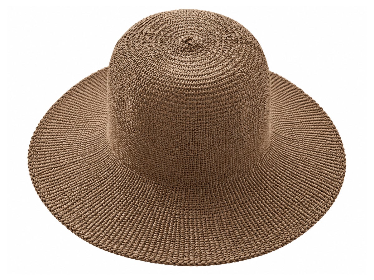 Plain Brown Paper Hat Body with Fine Circular Weaving | product photo