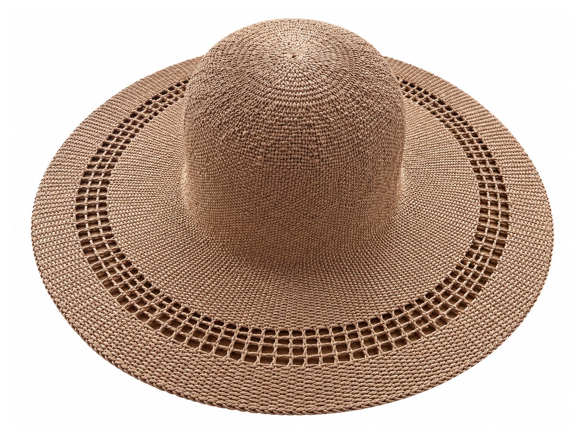 Brown Paper Hat Body with a Broad Openwork Brim Ring | product photo