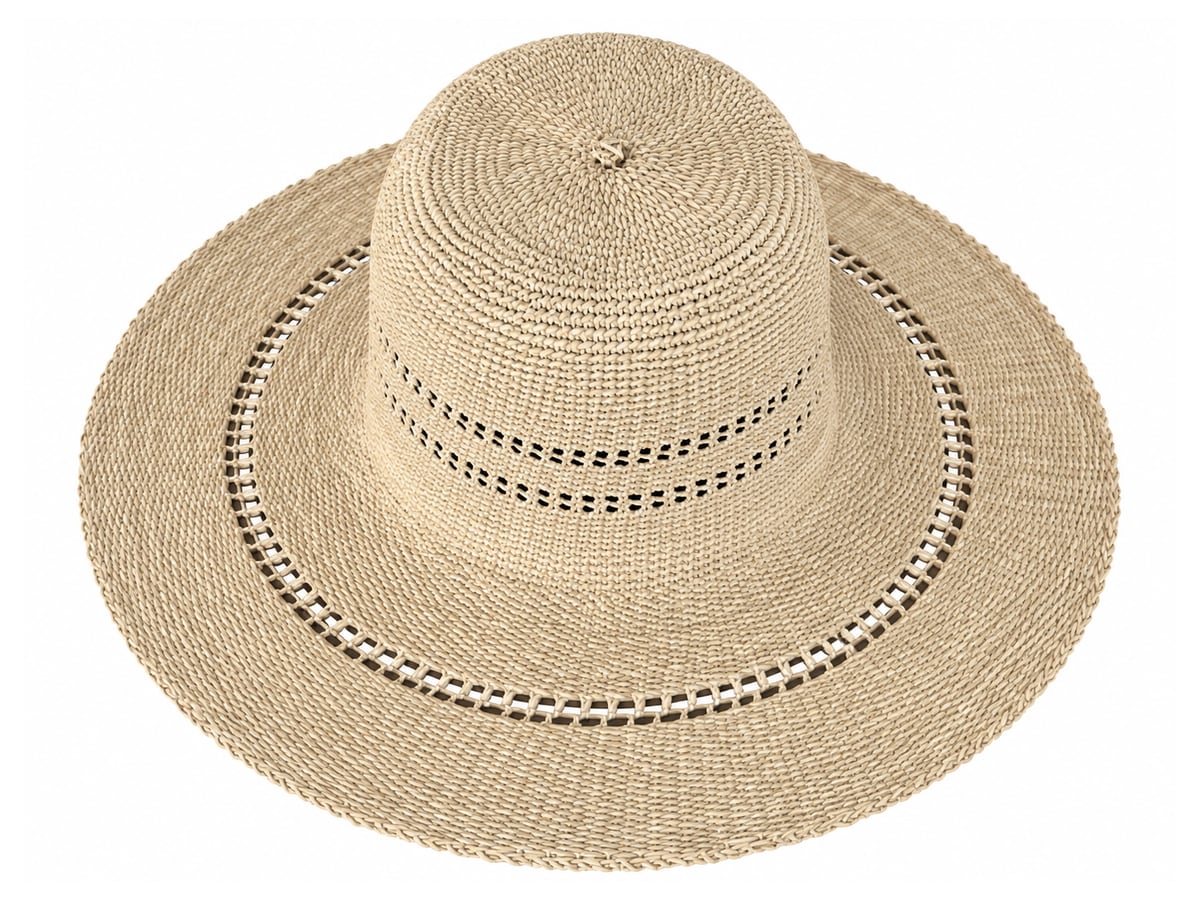 Beige Paper Hat Body with Circular Openwork Details | product photo
