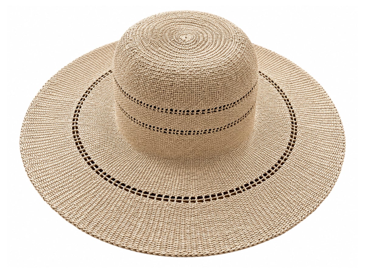 Tan Paper Hat Body with Fine Openwork Crown Rows | product photo