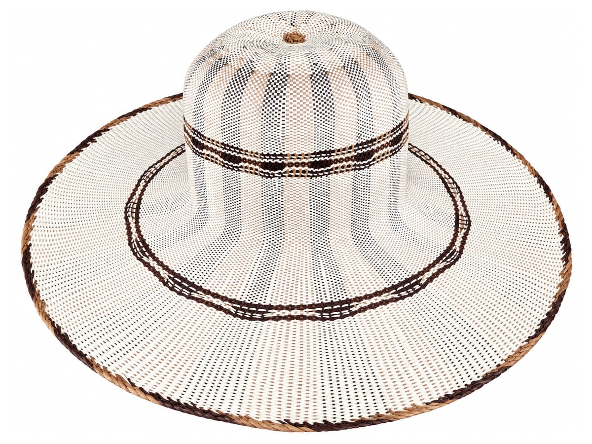 Ivory Paper Hat Body with Brown Stripes and Rings | product photo
