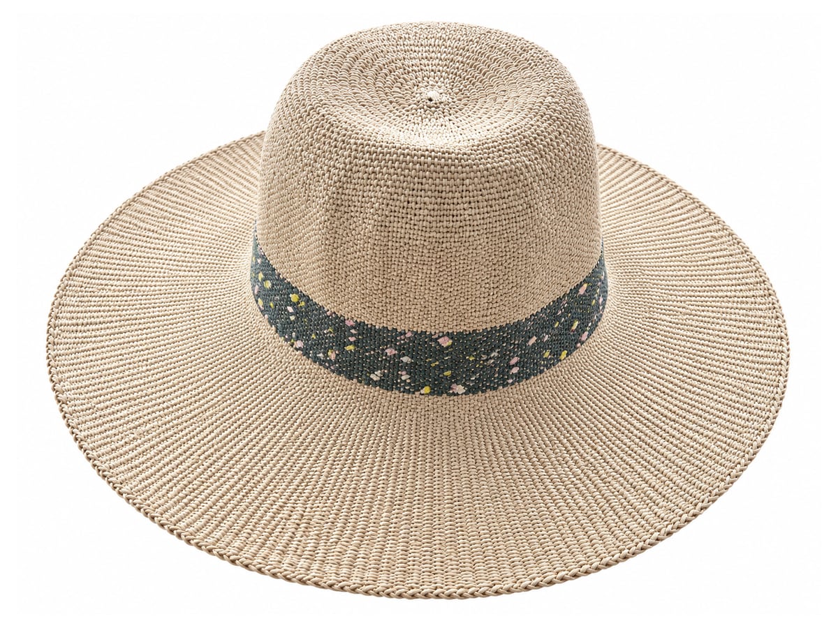 Taupe Paper Hat Body with a Dark Speckled Stripe | product photo