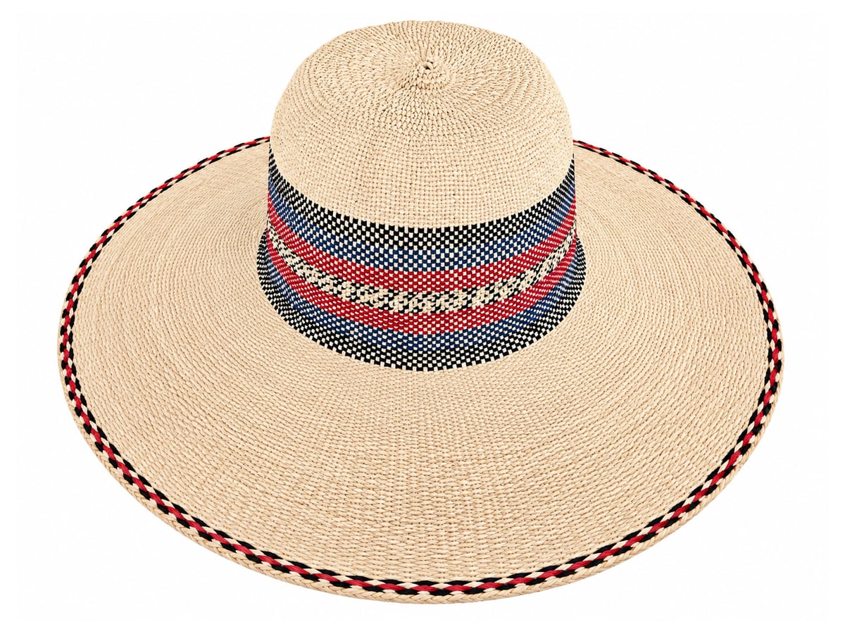 Beige Paper Hat Body with Red and Navy Crown Motifs | product photo