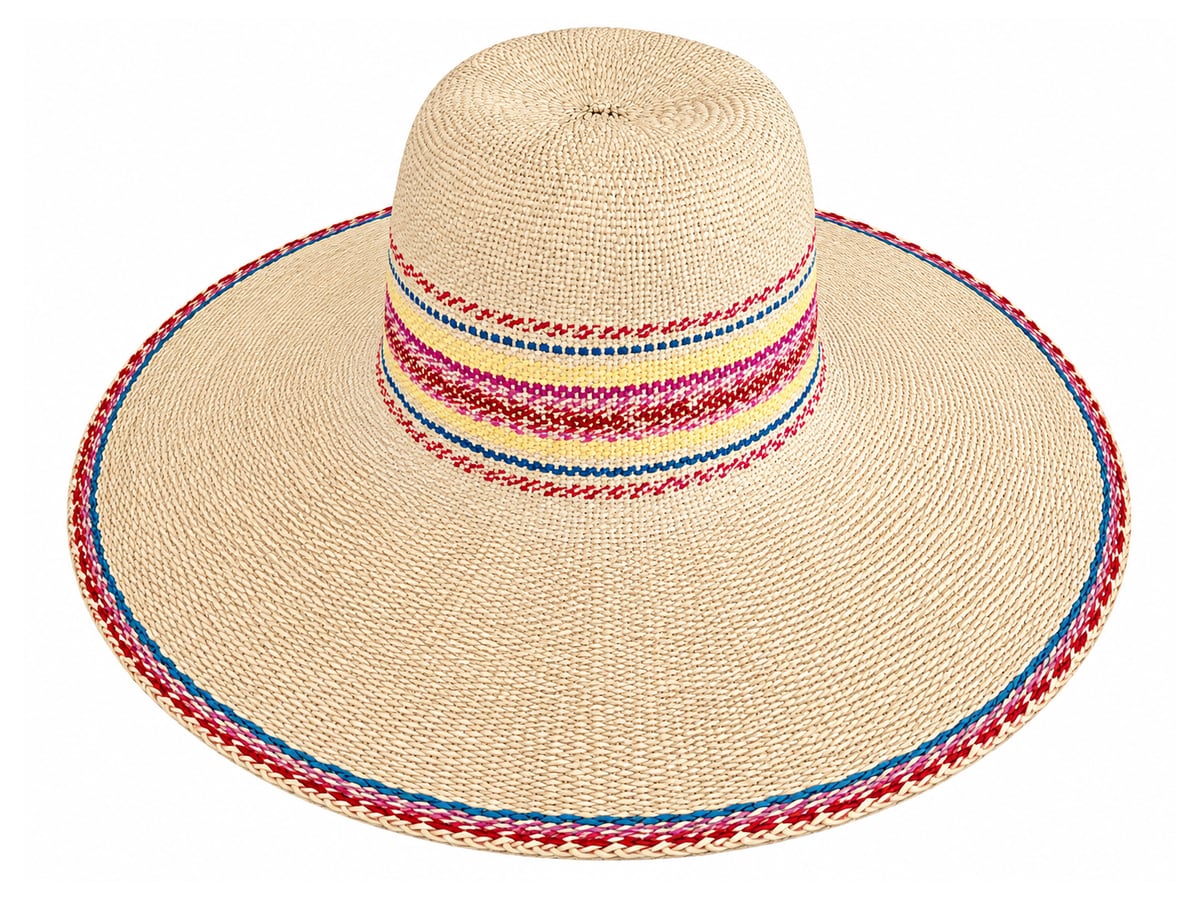 Beige Paper Hat Body with Fine Multicolor Stripes | product photo