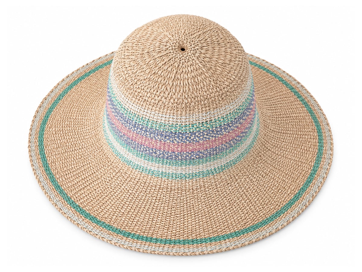Tan Paper Hat Body with Pastel Crown Stripes | product photo