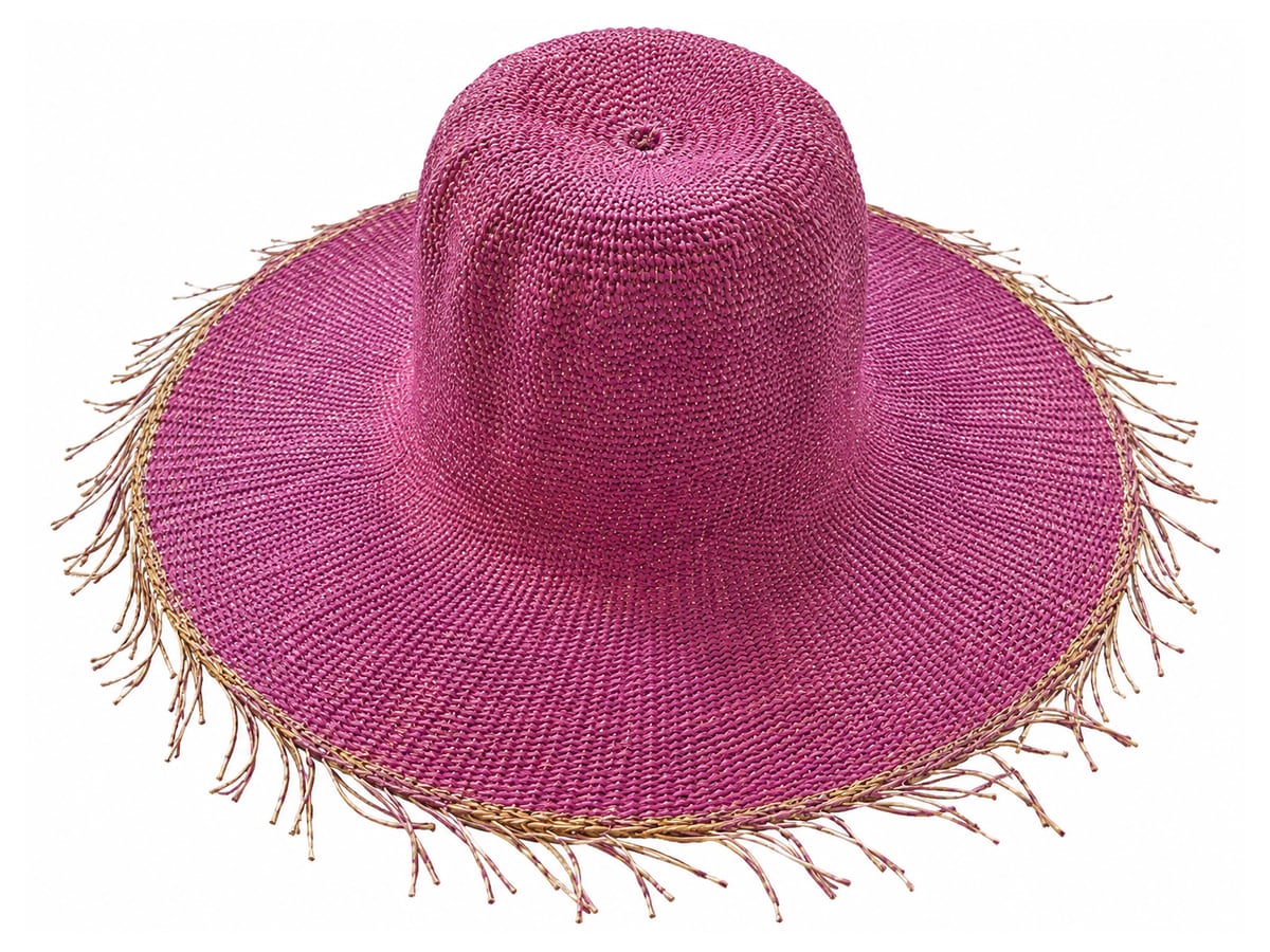 Magenta Paper Hat Body with Contrasting Pale Fringe | product photo