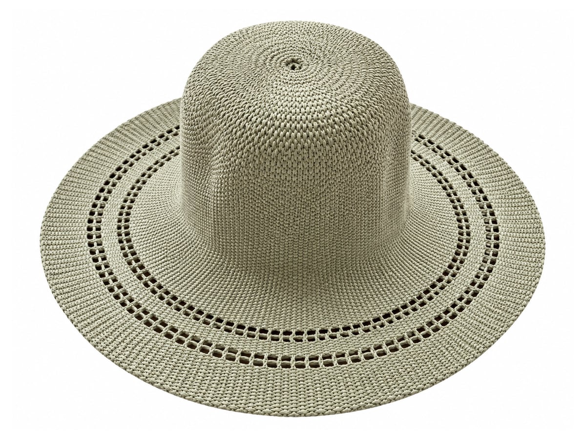 Sage Green Paper Hat Body with Openwork Brim Rings | product photo