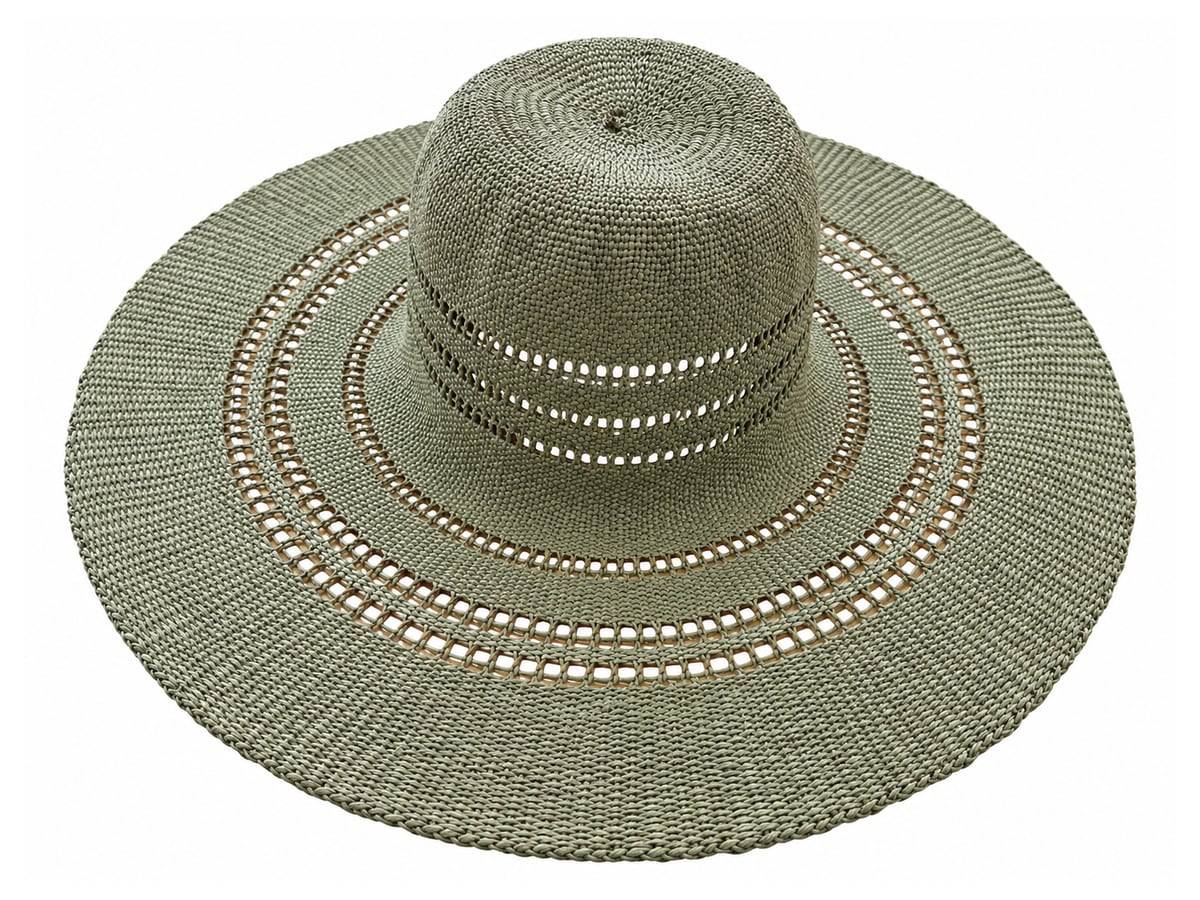 Gray-Green Paper Hat Body with Concentric Openwork | product photo