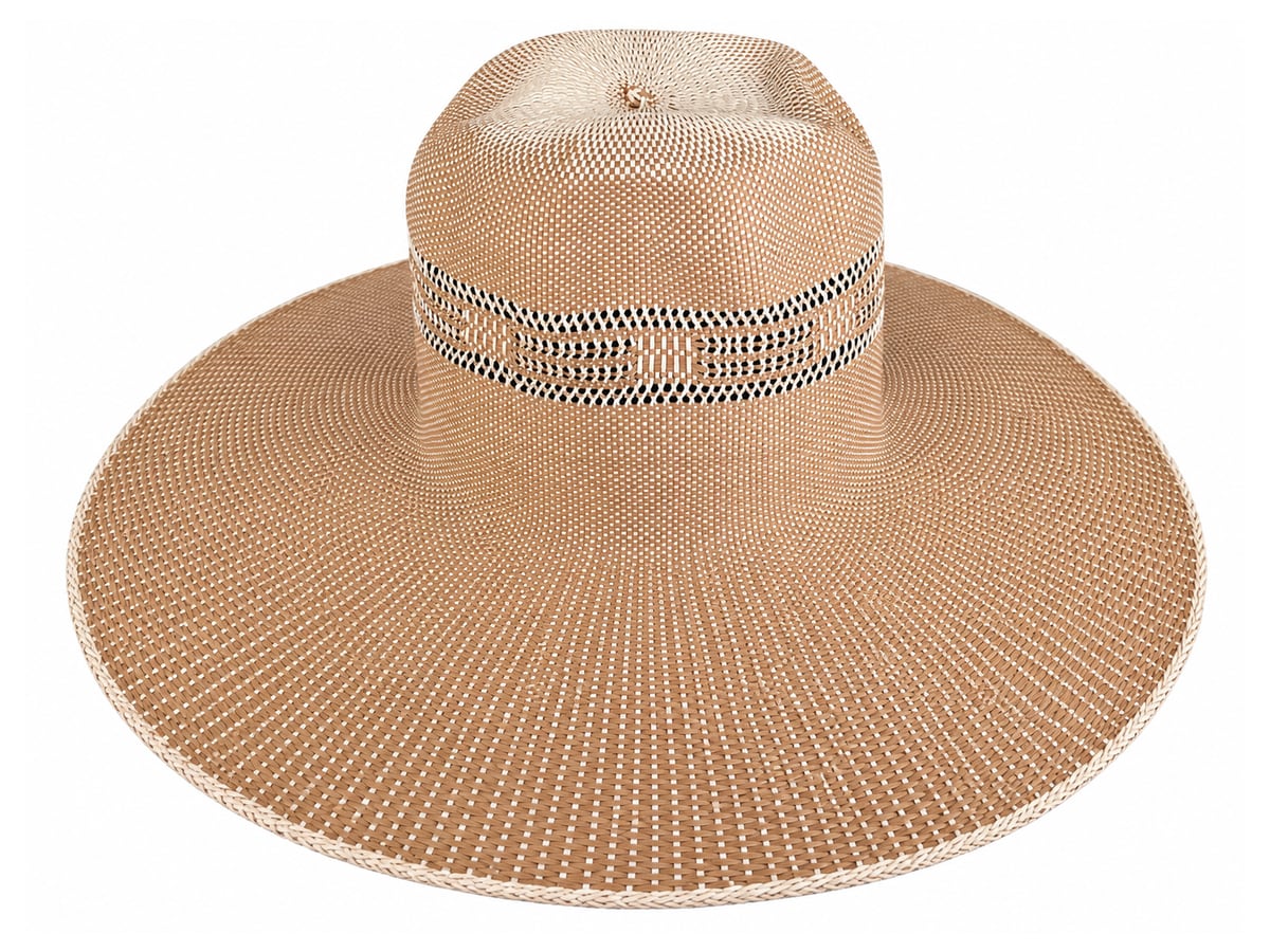 Honey-Tan Paper Hat Body with Fine Crown Stripes | product photo