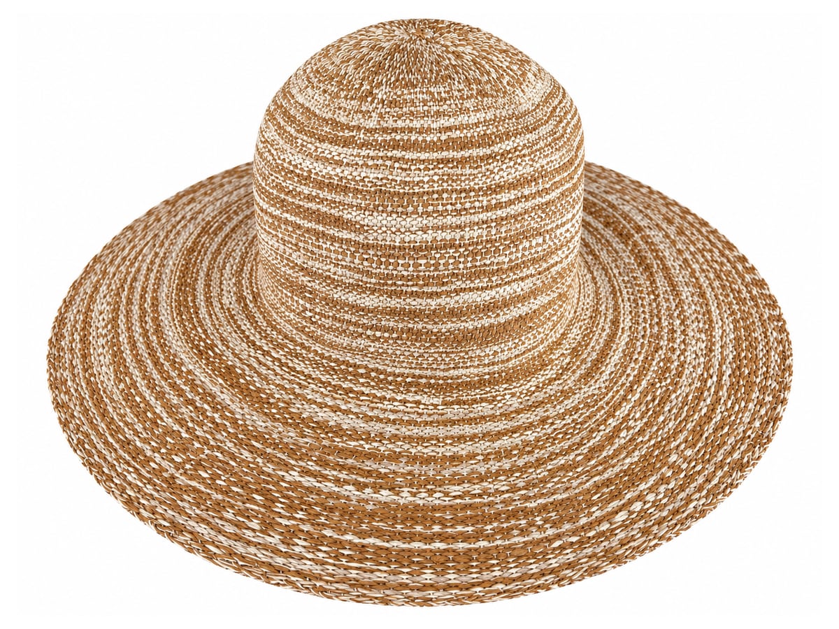 Caramel and Ivory Paper Hat Body with Fine Stripes | product photo