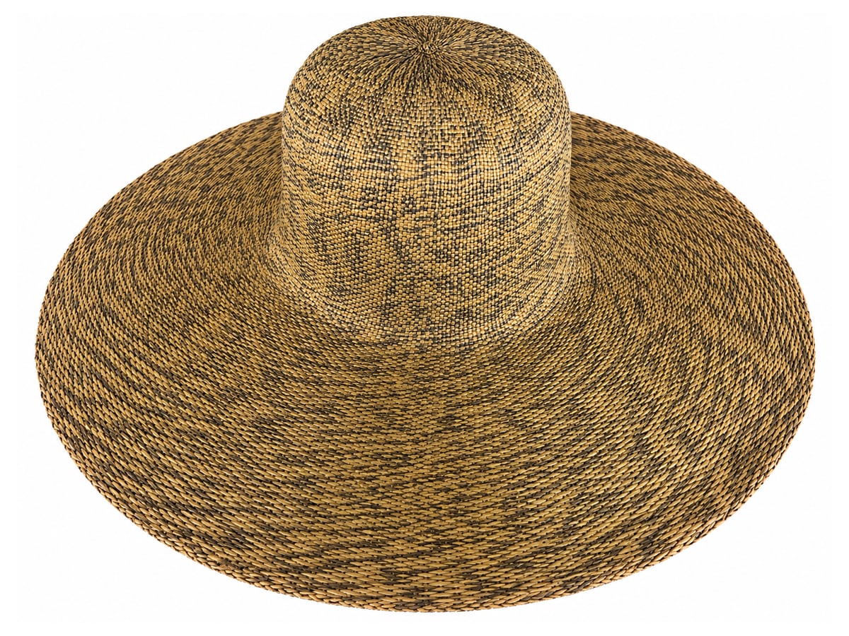 Olive-Brown Paper Hat Body with a Mottled Weave | product photo