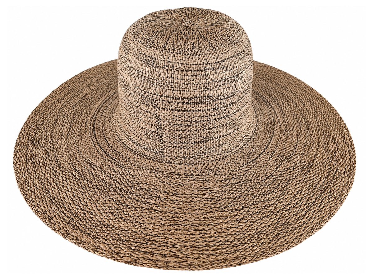 Taupe Paper Hat Body with Fine Mottled Woven Rows | product photo