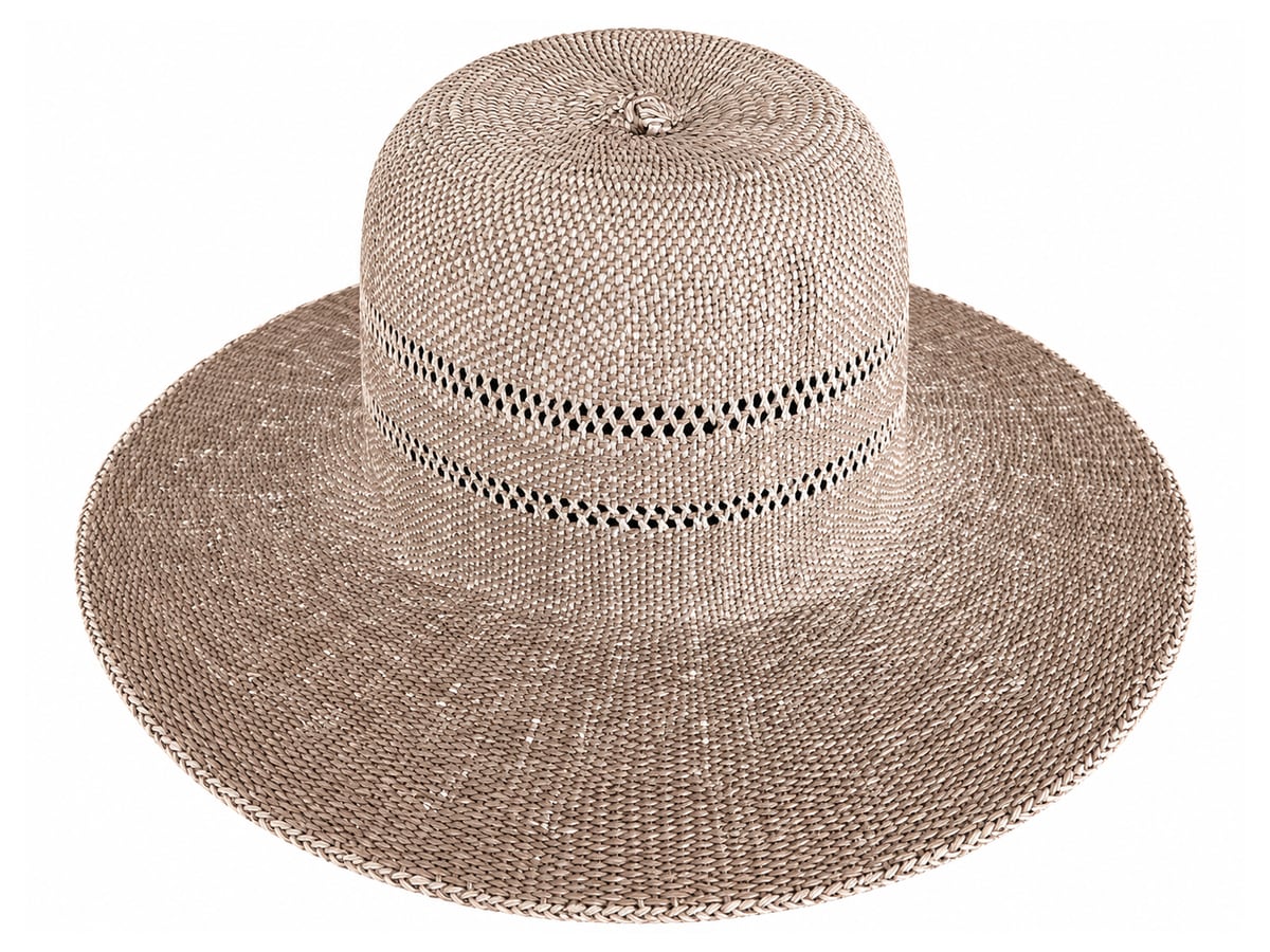 Taupe Paper Hat Body with Twin Fine Openwork Rows | product photo
