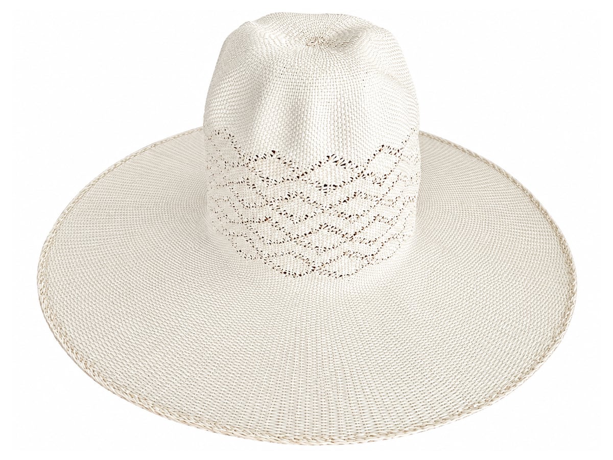 Ivory Paper Hat Body with Layered Diamond Openwork | product photo