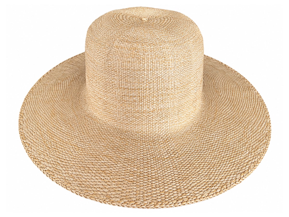 Natural-Tone Paper Hat Body with a Plain High Crown | product photo