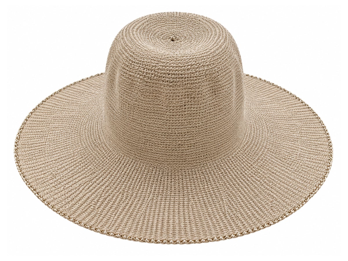 Taupe Paper Hat Body with Fine Continuous Weaving | product photo