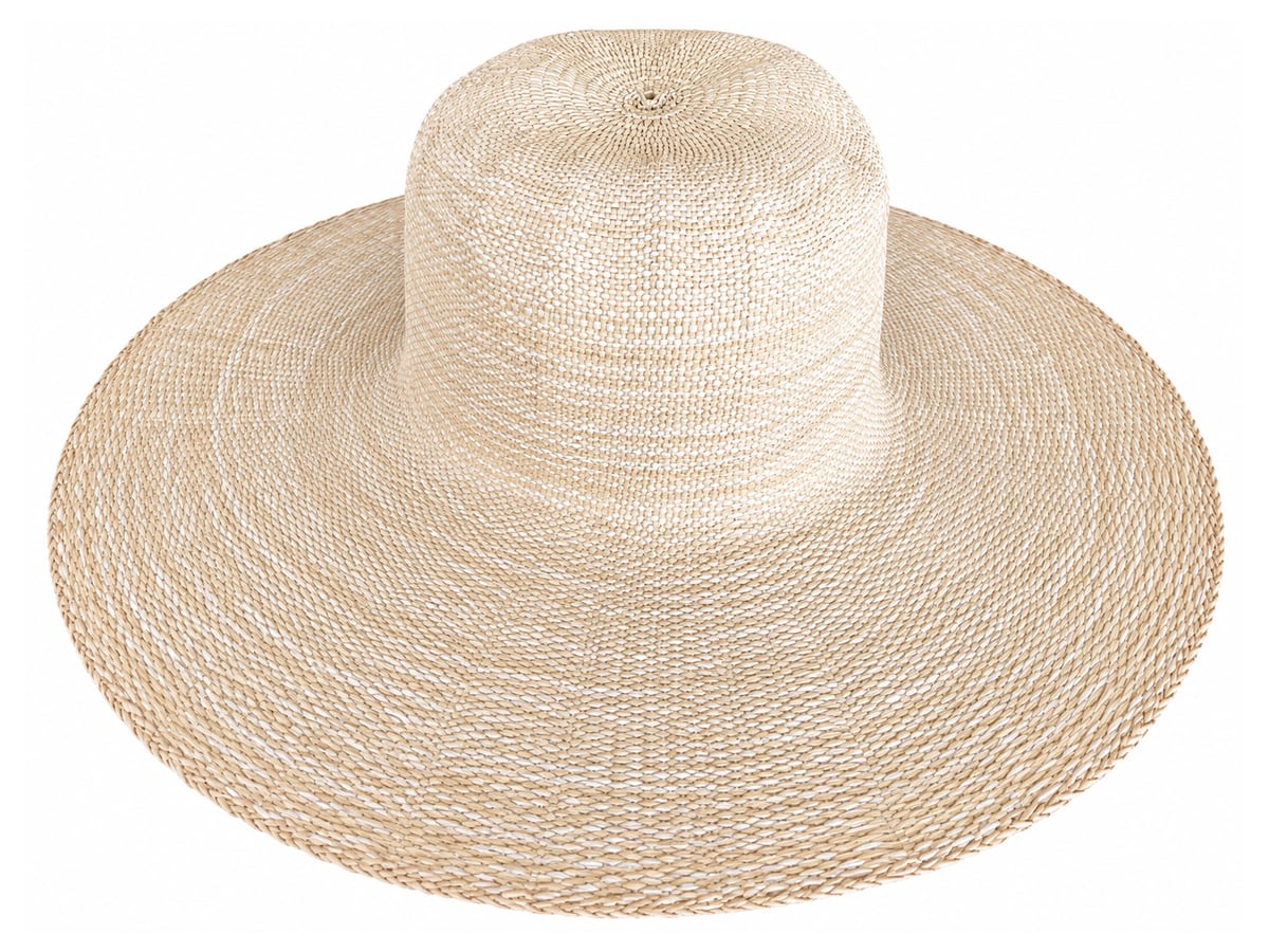 Pale Tan Paper Hat Body with Subtle Woven Rings | product photo