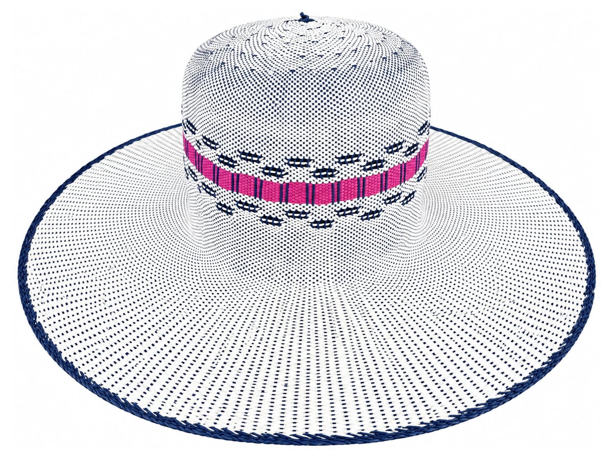 White Paper Hat Body with Pink and Dark Crown Detail | product photo