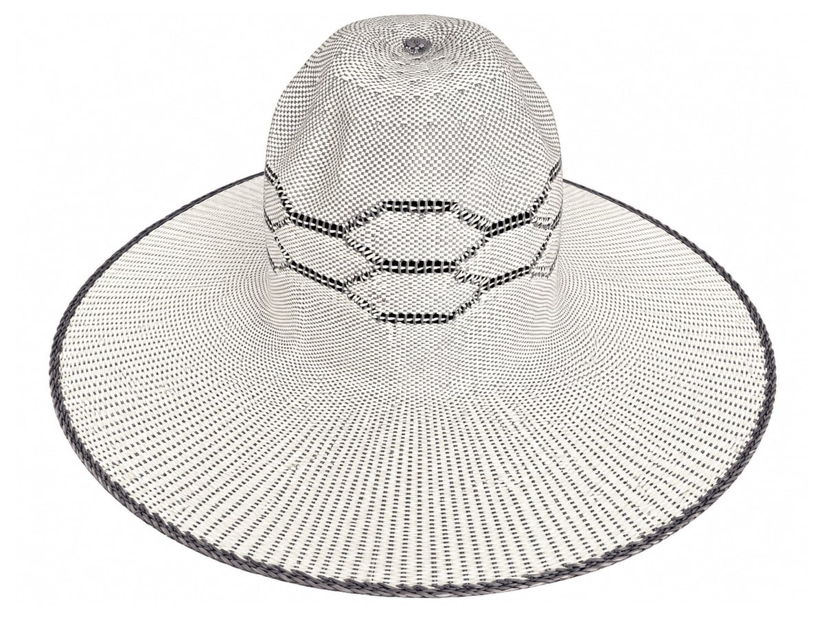 White Paper Hat Body with Dark Geometric Lines | product photo