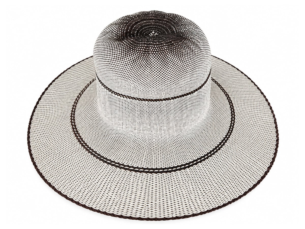 White Paper Hat Body with a Charcoal Ombre Crown | product photo