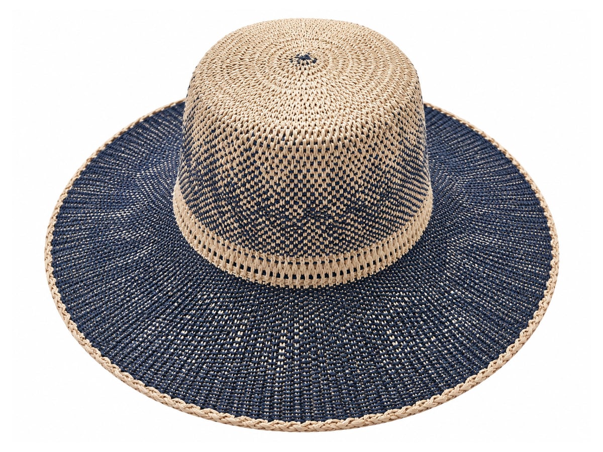 Navy Paper Hat Body with a Beige Ombre Crown | product photo