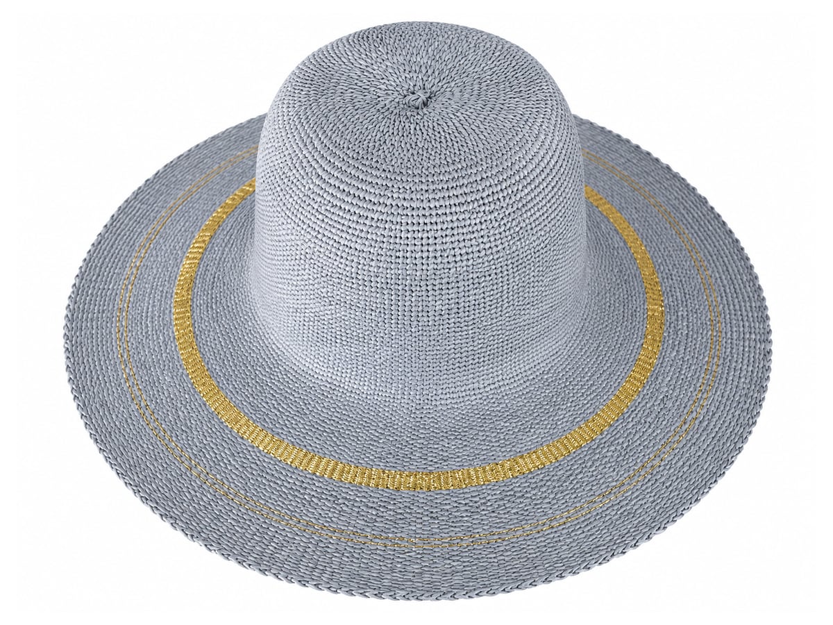 Gray Paper Hat Body with a Golden Brim Ring | product photo