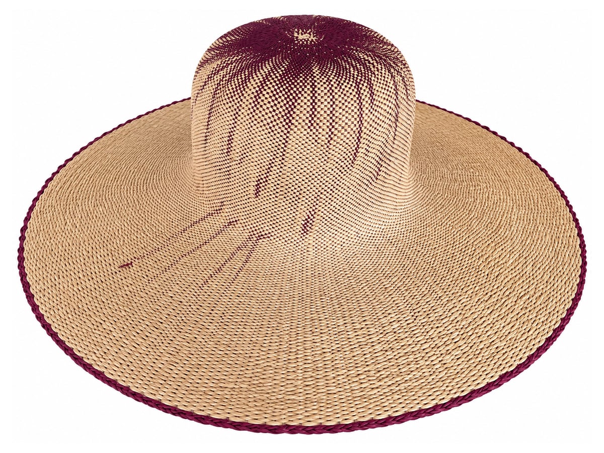 Tan Paper Hat Body with Burgundy Crown Streaks | product photo