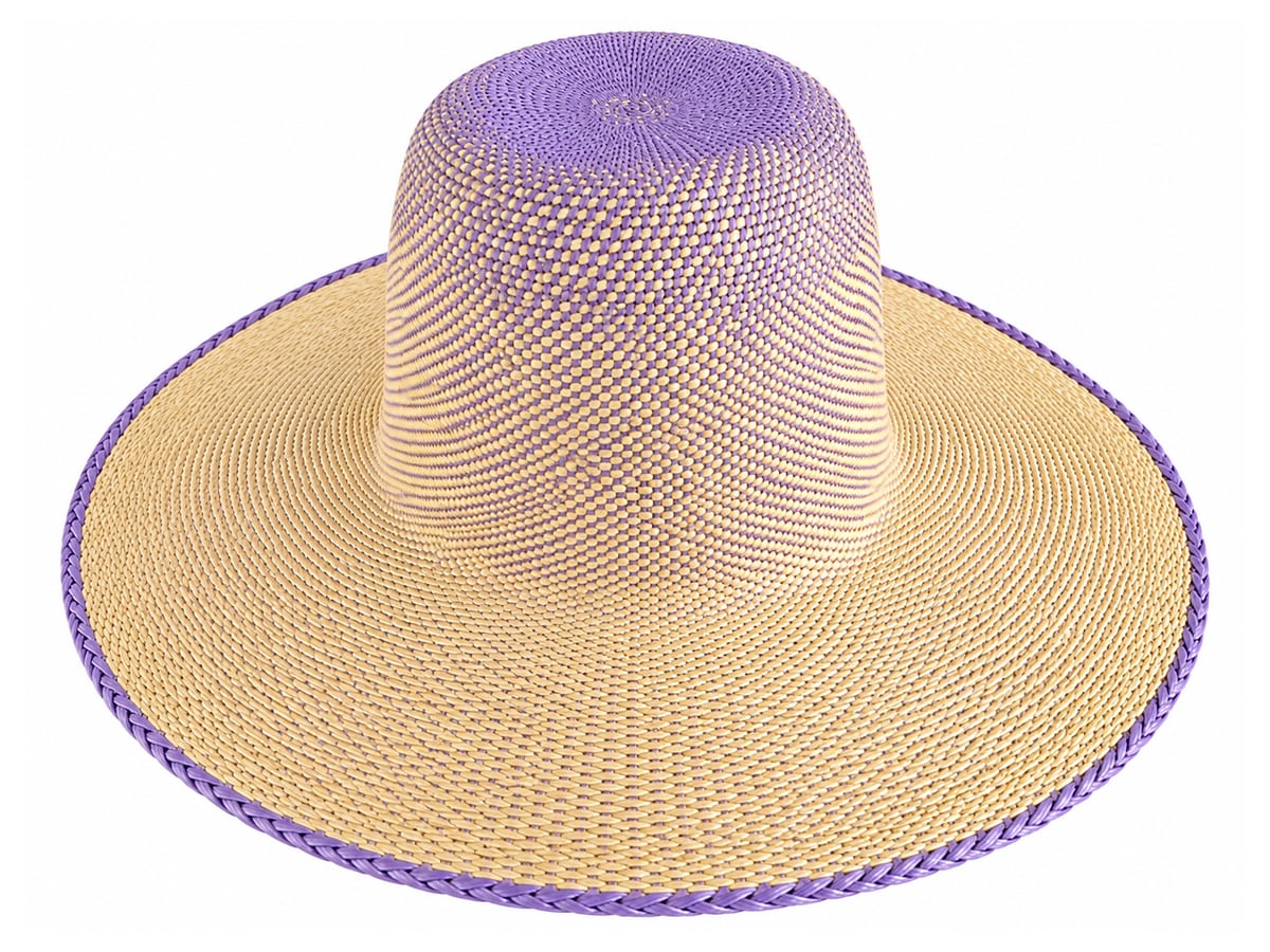 Beige Paper Hat Body with Purple Gradient Crown Top | product photo