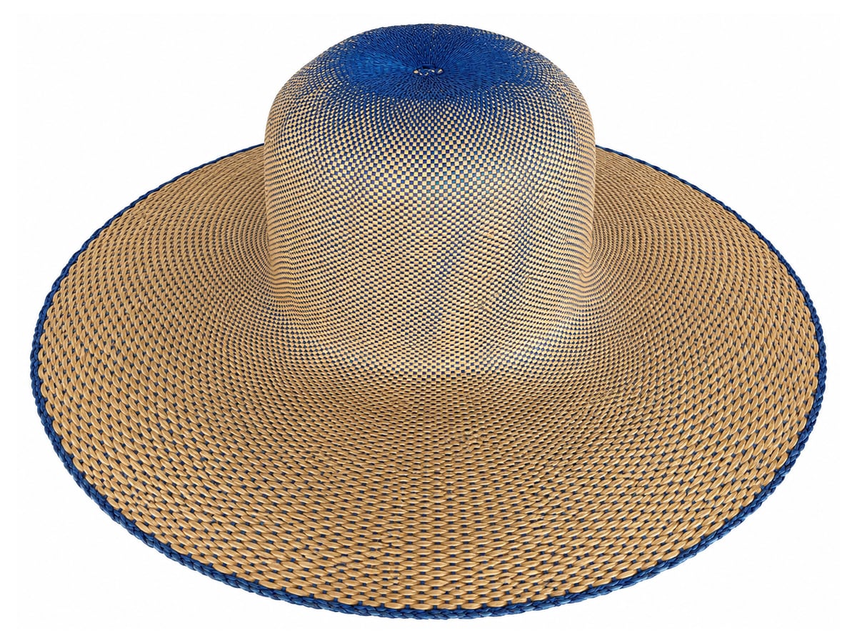 Tan Paper Hat Body with Blue Gradient Crown Top | product photo