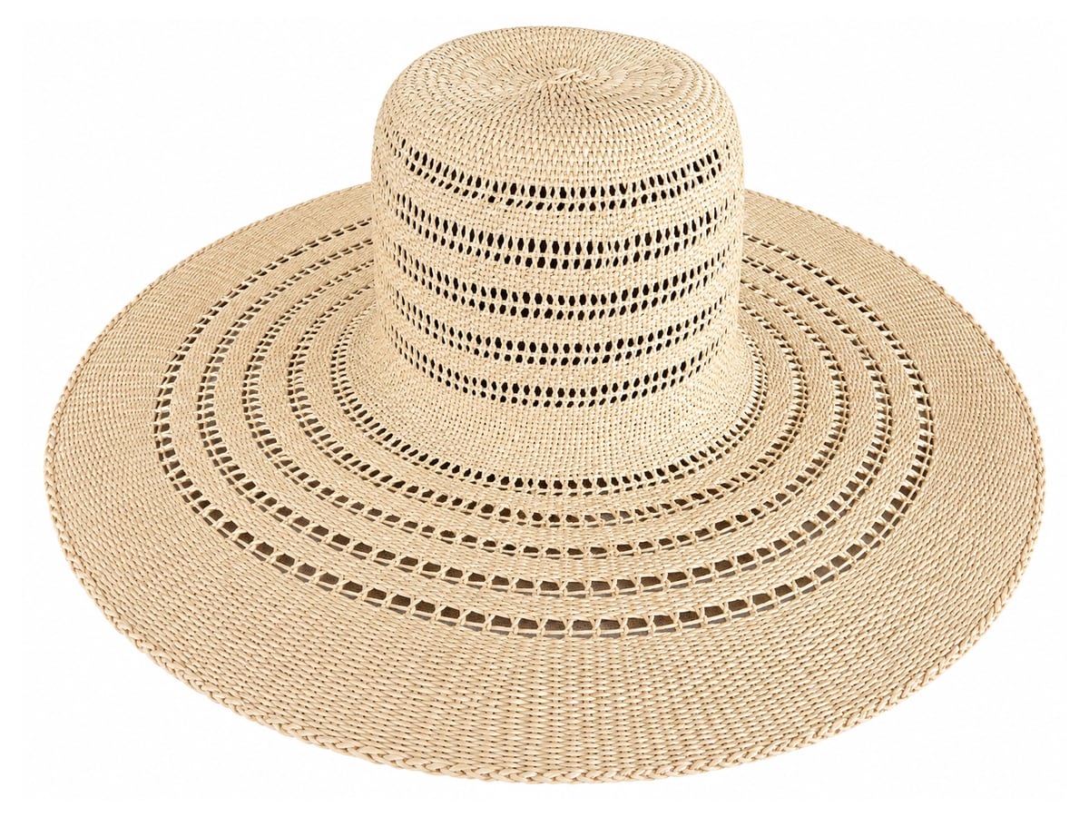 Tan Paper Hat Body with Concentric Openwork Rows | product photo